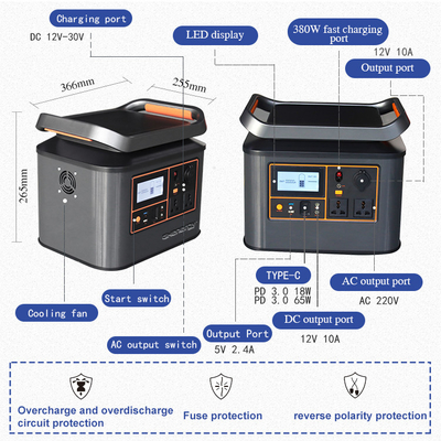 キャンプのために実用的な500W 1000Wのポータブル太陽動力火車